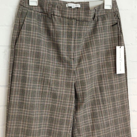 NWT Maison d'Amélie Paris High Waist Plaid Pants - Picture 1 of 5